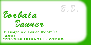 borbala dauner business card